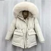 Women's Trench Coats Cotton Padded Fur Parka Big Collar Down Winter Jacket Women Thick Warm Parkas Female Outerwear