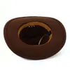 Sombrero De vaquero occidental para mujeres y hombres, sombrero De fieltro De lana con ala rosa, sombrero De vaquera para fiesta, boda, sombreros De sol para Mujer 240130