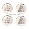 Other New Arrival Never Give Up Inspirational Pendants Jewelry Charm Sliver Plated Round Accessories Fit Necklace Bracelets Dhgarden Dhpfb