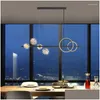 Chandeliers Lights Modern LED 고급 밝기 램프 침실 식당 거실 연구실 긴 매달린 로프 실내 창조적 인 드롭 디브 DHQ62