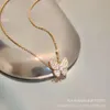 Designer Van Cleff Bracelet VCAS Fanjia High Edition Branco Beimu Full Diamond Butterfly Colar para mulheres 18K Rose Gold Lock Chain Moda e simplicidade