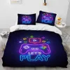 Conjuntos de cama dos desenhos animados gamer controlador de jogo consolador conjunto de cama capa edredão conjunto colcha caseking rainha tamanho conjunto cama criança