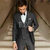 Männer Anzug Armee Grün Bräutigam Smoking Party Slim Fit Business Casual Jacke Sets 3 Stück Blazer Weste Hosen Kostüm Homme 240201