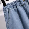 Kvinnors shorts S-5XL Plus Size Denim Women 2024 Summer Korean Fashion Loose Wide Leg High midjen Korta byxor Jeans Kvinna Z182