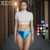 Women's Panties XCKNY Satin Glossy Briefs Bikini Smooth Underpants Silky Solid Low-waisted Tights Oily Swimming Trunks