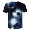 Männer T Shirts 2024 Mode Tier Tees Stilvolle Sommer Männer/Frauen T-shirt 3d Druck Niedlichen Panda Hemd Kinder tops