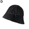 Berretti all'uncinetto Floppy Top Cappelli estivi Cupola pieghevole Secchiello Protezione colore Cappello Semplicità Morbida Donna Cappellini da sole Spiaggia Solido T7H6