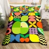 Beddengoedsets Geel Citroen Koning Koningin Dekbedovertrek Cartoon Fruits Aquarel Beddengoed Set Kleurrijke Kersenbladeren Geometrie Polyester Dekbedovertrek