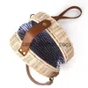 Shoulder Bags Women straw Bag Bohemian Bali Rattan Beach Handbag Small Circle Lady Vintage Crossbody Handmade KinttedH24217