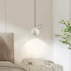 Pendellampor modern minimalistisk metallboll boll enkel säng lampan cob varm vit tre färg dimbar belysning magnetisk lyft fixtur