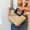 Totes Koreaanse stijl Straw Beach Women Handtas Handmade geweven Boho Tote Vintage zomervakantie schouder bovenaf handtas voor TravelH24217