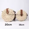 Shoulder Bags Women straw Bag Bohemian Bali Rattan Beach Handbag Small Circle Lady Vintage Crossbody Handmade KinttedH24217