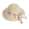 Berets Women Wide Brim Straw Hat UV Protection Foldable Solid Color Ultra-light For Summer Spring Fall Beach D88