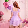 Party Dresses Princess Sweet Lolita Dress Candy Rain Summer Japanese Style The Court Purple Short Sleeves Chiffon C15AB5695