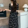 Casual Dresses Meat Cover Elegant Break Under The Floral Spread Fork Dress Female Fat Mm Summer Temperament Model Slimming Long