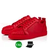 Röda bottenvagnar skor plattform sneakers tillverkade i Italien lyxiga herr designer skor kvinnor mode kalv läder män belagd canva glitterad stämde 763
