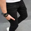 2024 New Black Ultra thin Mens Elastic Jeans Cargo Pants Fashion Hip Hop Street Clothing Mens Work Clothes Pocket Denim Trousers 240217