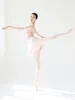 Scene Wear Ballet Leotards for Women Adult Black Lace Gymnastics Nylon Aerialist Yoga Practice Bodysuits Långärmad dans