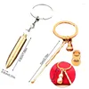 Keychains Simulation Model Ear Spoon KeyChain Gourd Car Key Holder For Men Women Brass Earpick Rackpack Pendant Accessories Tools Tools