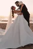 Robe de mariée sirène élégante une épaule manches longues robes de mariée paillettes perles tribunal train robes sur mesure vestidos de novia