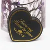 Labels Tags 50Pcs Heart Cute shape 4x5cm Black/Red color gilding Love you/Fou you /from my heart to your style gift wedding paper tag Q240217
