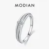 Cluster Ringen MODIAN 925 Sterling Zilver Eenvoudige Geloof Kruis Ring Voor Vrouwen Maat 5 6 7 8 9 Bruiloft engagement Fijne Sieraden