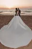 Robe de mariée sirène élégante une épaule manches longues robes de mariée paillettes perles tribunal train robes sur mesure vestidos de novia