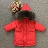 En bas manteau hiver enfants bébé enfants garçons et filles épais veste collier de fourrure naturelle