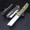 R7101 Flipper Folding Knife D2 Stone Wash Tanto Point Blade Flax Fiber with Stainless Steel Sheet Handle Ball Bearing Fast Open EDC Pocket Knives