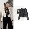 Women's Blouses Sequins Bow Blouse For Women Elegant Sparkly Long Sleeve Short Top Female Fashipn Party Vintage Tops Sexy Shirts 2