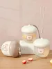 Pots à café WORTHBUY Tasse avec poignée en silicone Mini flacons en plastique Portable tasse anti-fuite employés de bureau Drinkware
