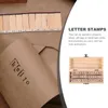 Bewaarflessen Letter Stempel Rubber Set DIY Houten Met doos (42 stuks originele hoofdletters) Handige stempels Schrijfmachine Inkt Verzendkosten