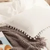 Set di biancheria da letto Copripiumino con frange Pom Set di cotone lavato ultra SOFE naturale Trapunta trapunta in piumino stile moderno con chiusura a cerniera