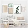 ANGEL Muur Canvas Schilderij Muur Foto Voor Woonkamer Decor Groene Plant Abstracte Lijnen Vintage Poster Nordic Posters 240129