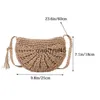 Bolsas de ombro novas alf palha redonda para mulheres verão beac raan bolsa andmade tecido lua crossbody andbags boemiah24217