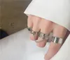 Kpop Punk Cool Egirl Multilayer Justerbar kedja Fyra fingrar Öppna silverfärgrotatringar för män Kvinnor BFF Party Jewelry9363555