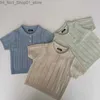 T-shirts Summer Kids Knitted T Shirt for Girls Boys Short Sleeve Baby Top Children Clothes Q240218