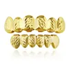 grillz hip hop modello intaglio dorato griglie dentali gioielli per il corpo rapper cool placcati in oro reale 3211838