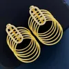 Stud Earrings Fashion Cute Gold Silver Color Tassels Multilayer Round Dangle Earring Women Jewelry High Quality Gift