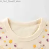 T-shirts 1-9T Infant Gilrs Flower T Shirt Toddler Kid Tshirt Cotton Summer Tee Top Clothes Short Sleeve Childrens Flower T Shirt Outfit Q240218