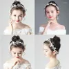 Haarschmuck Elegante Kinder Kranz Mädchen Stirnband Prinzessin Tiara Krone Dekoration Braut Hochzeit Pografie Urlaub Po Kopfschmuck