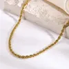 Kedjor 2/3/4/5/mm rostfritt stål vridningskedjor halsband för kvinnor män guld färg halsmetall halsband hängen grundläggande smycken