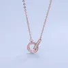 2024designer di gioielli per donna collana in oro argento sterling doppio anello ciondolo con diamanti collana in oro rosa femminile collana di gioielli con catena in maschera Q3