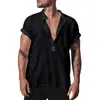 Camicie casual da uomo Camicia sociale formale da uomo estiva Camicette di lino in cotone a maniche corte Uomo Normale T-shirt bianca ampia