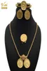 Sieradenset Afrikaanse bruidsoorbellensets Dames Indiase vergulde sieraden Muntketting Trouwringen Armband Egyptische ontwerper7779446