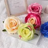 Flores decorativas 20pcs 9cm artificial rosa flor cabeças seda festa decoração buquê de parede de casamento rosas brancas