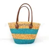 Totes New Fasion Striped Damper Womens Bag Boemian Summer BEAC Designer Straw Duża część wiadra i bagh24218