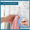 Organisation de stockage de salle de bain Clip de serviette de bain Organisateur de maquillage suspendu robuste Boucle de coton tressé en métal Pinces à vêtements à forte adhérence Dhmku