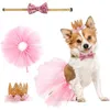 犬アパレルペットデコレーションクラウンハットギフトかわいい猫ファッション子犬チュチュスカートスカート誕生日蝶ネクタイの備品衣装衣装ヘッドドレス