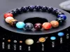 Meilleures ventes en Europe et en Amérique Bracelets à brins de perles Sable bleu naturel Huit bracelet planétaire Système solaire de la galaxie cosmique2427829